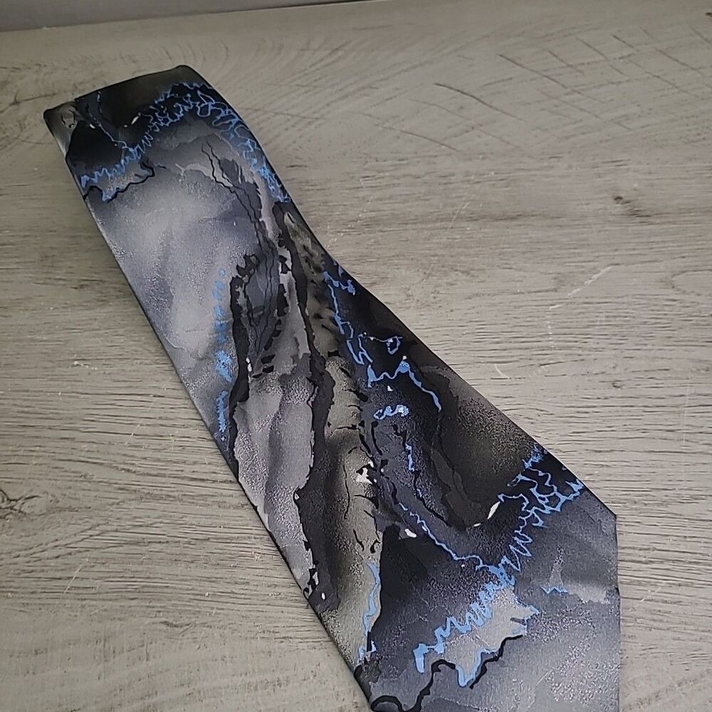 Jerry Garcia Capillaries Collection Fifty-Three Gray Artistic Mens Tie